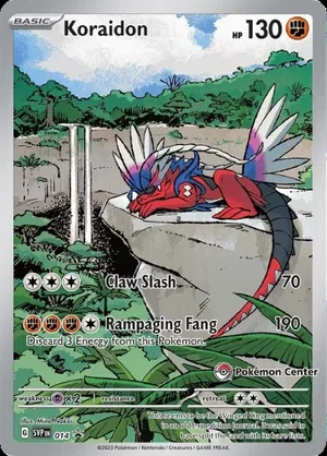 Koraidon #014, English Pokemon Center stamped promo reference image