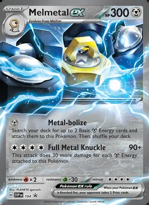 Melmetal ex #104, SWSH Black Star Holo, TCGdex reference