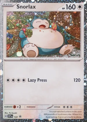 Snorlax 122, SVP Black Star Promos English Holo, image provided by the catalog owner