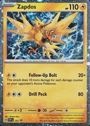 Zapdos #157, SWSH Black Star Holo, TCGdex reference