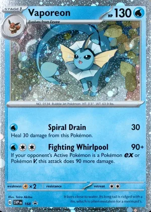 Vaporeon 168, SVP Black Star Promos English Holo, image provided by the catalog owner