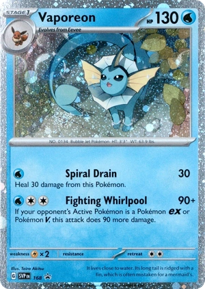 Vaporeon 168, SVP Black Star Promos English Holo, image provided by the catalog owner