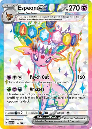 Espeon ex #175, English SVP Black Star Promos promo, reference image
