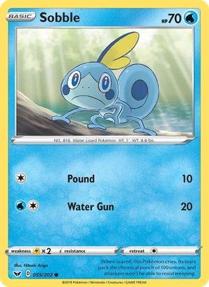 Sobble 055/202, Line Holofoil, card art reference