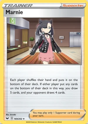 Marnie 169/202, Print with "Play! Pokémon" stamp, card art reference