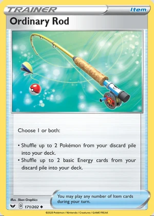 Ordinary Rod 171/202, Print with "Play! Pokémon" stamp, card art reference