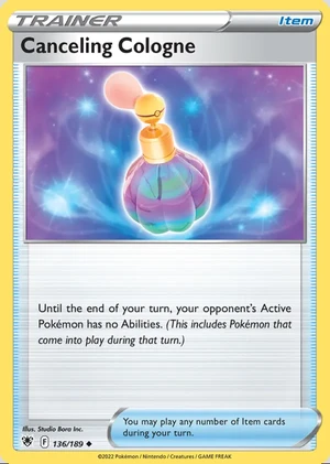 Canceling Cologne 136/189, Print with "Play! Pokémon" stamp, card art reference