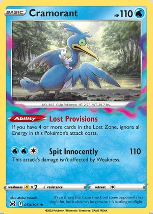 Cramorant 050/196, Print with "Play! Pokémon" stamp, card art reference