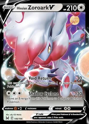 Hisuian Zoroark 146/196, Print with "Play! Pokémon" stamp, card art reference