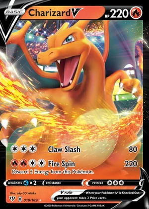 Charizard 019/189, Print with "Play! Pokémon" stamp, card art reference