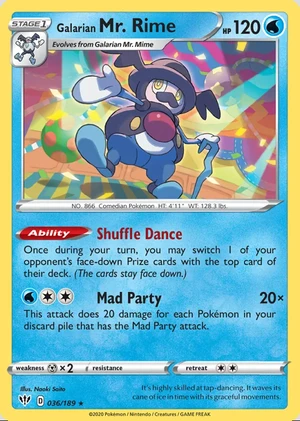 Galarian Mr. Rime 036/189, Print with "Play! Pokémon" stamp, card art reference