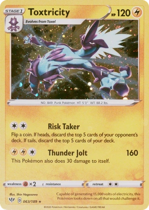 Toxtricity 063/189, Darkness Ablaze English Cosmos Holofoil, image provided by the catalog owner