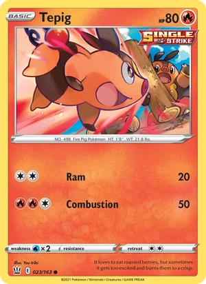 Tepig 023/163, Cosmos Holofoil, card art reference