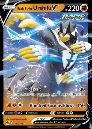 Rapid Strike Urshifu 087/163, Print with "Play! Pokémon" stamp, card art reference