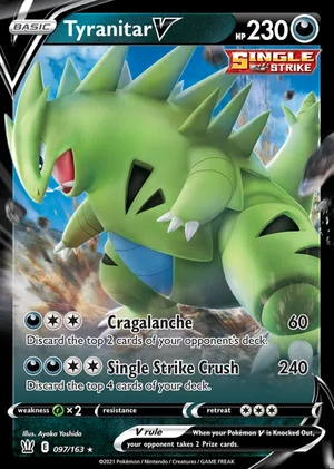 Tyranitar 097/163, Print with "Play! Pokémon" stamp, card art reference