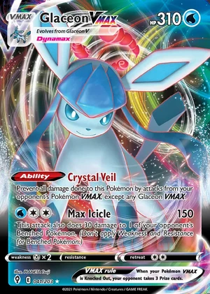 Glaceon 041/203, Print with "Play! Pokémon" stamp, card art reference