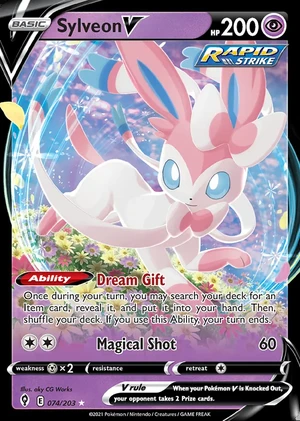 Sylveon 074/203, Print with "Play! Pokémon" stamp, card art reference