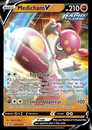 Medicham 083/203, Print with "Play! Pokémon" stamp, card art reference