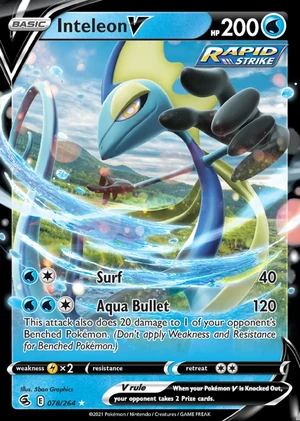 Inteleon 078/264, Print with "Play! Pokémon" stamp, card art reference