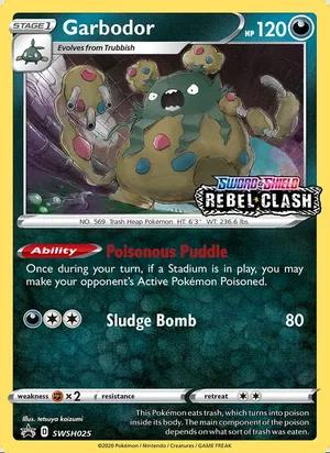 Garbodor SWSH025, prerelease base reference scan