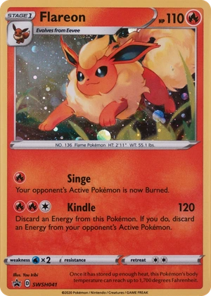Flareon SWSH041, SWSH Black Star Promos English Holo, image provided by the catalog owner