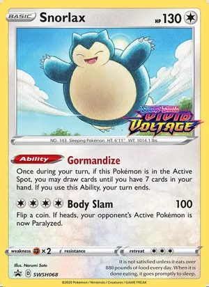 Snorlax SWSH068, prerelease base reference scan