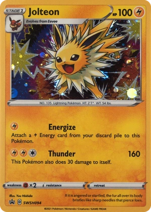 Jolteon SWSH094, SWSH Black Star Promos English Holo, image provided by the catalog owner