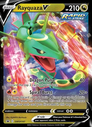 Rayquaza V #SWSH147, SWSH Black Star Holo, TCGdex reference