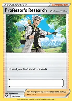 Professor's Research #SWSH178, English promo official card database image (line holo pattern not shown)