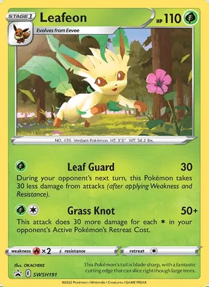 Leafeon #SWSH191, SWSH Black Star Holo, TCGdex reference