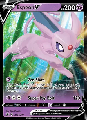 Espeon V #SWSH201, SWSH Black Star Holo, TCGdex reference