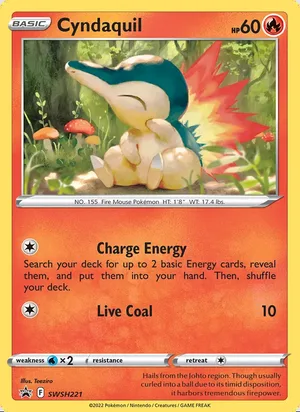 Cyndaquil #SWSH221, SWSH Black Star Mirror Holofoil, TCGdex reference