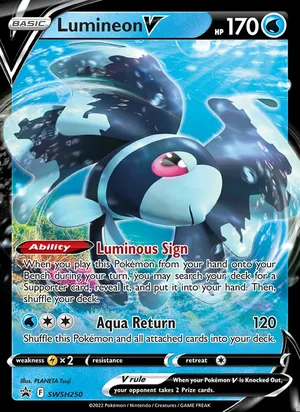 Lumineon V #SWSH250, SWSH Black Star Holo, TCGdex reference