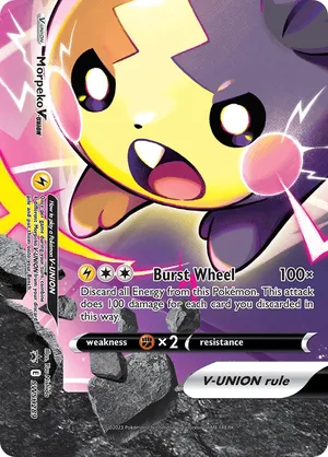 Morpeko V-UNION #SWSH289, English SWSH Black Star Promos promo, reference image