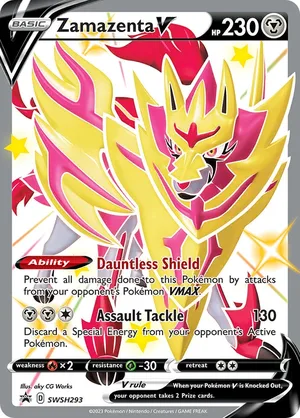 Zamazenta V #SWSH293, English SWSH Black Star Promos promo, reference image