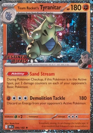 Team Rocket's Tyranitar 096/182, prerelease, owner-provided image