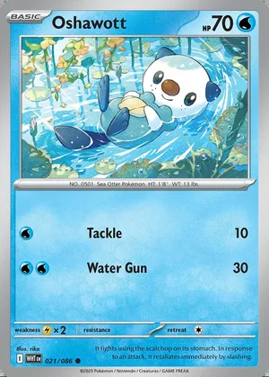 Oshawott 021/086, Tinsel Holo, card art reference