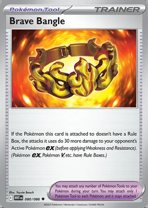 Brave Bangle 080/086, Print with "Play! Pokémon" stamp, card art reference