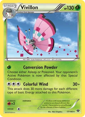 Vivillon 017/146, Cosmos Holofoil, card art reference