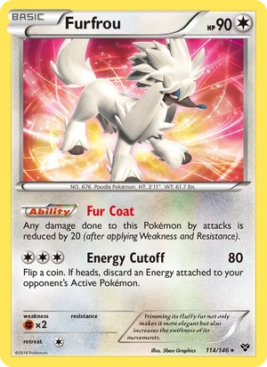 Furfrou 114/146, Cosmos Holofoil, card art reference