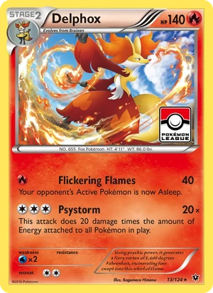 Delphox 013/124, Non Holo, card art reference