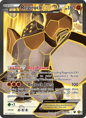 Regirock-EX 043a/124, Yellow A Alternate art, card art reference