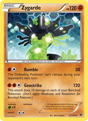 Zygarde 053/124, Cracked Ice Holofoil, card art reference