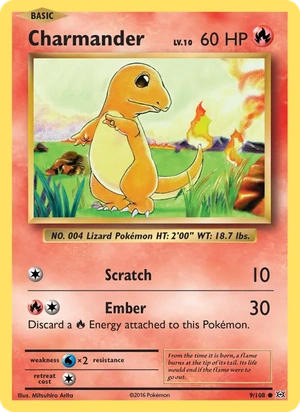 Charmander 9/108, Cosmos Holofoil "Toys R Us" stamp, card art reference