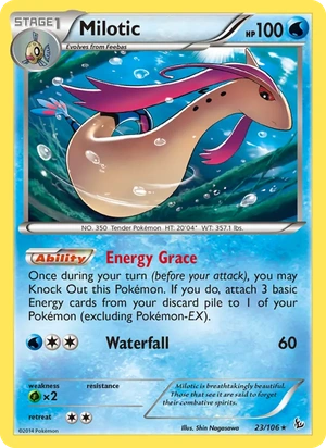Milotic 023/106, Non Holo, card art reference