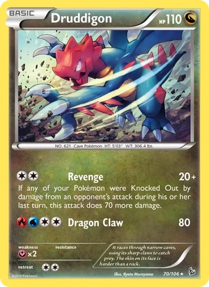Druddigon 070/106, Non Holo, card art reference