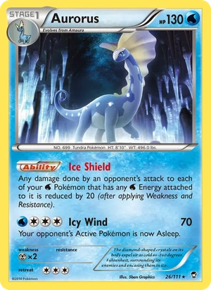 Aurorus 026/111, Cosmos Holofoil, card art reference