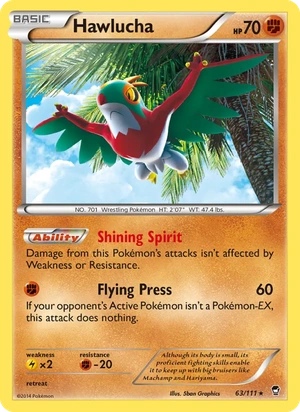 Hawlucha 063/111, Cosmos Holofoil, card art reference
