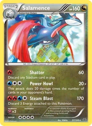 Salamence 057/108, Non Holo, card art reference