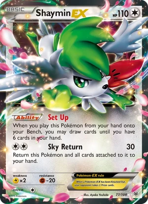 Shaymin-EX 077a/108, Yellow A Alternate art, card art reference